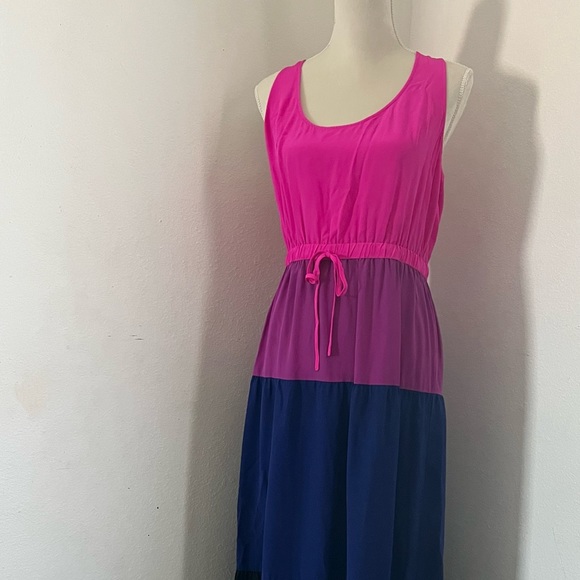 Twelfth Street by Cynthia Vincent Maxi Color Block Dress Pink - Picture 3 of 8